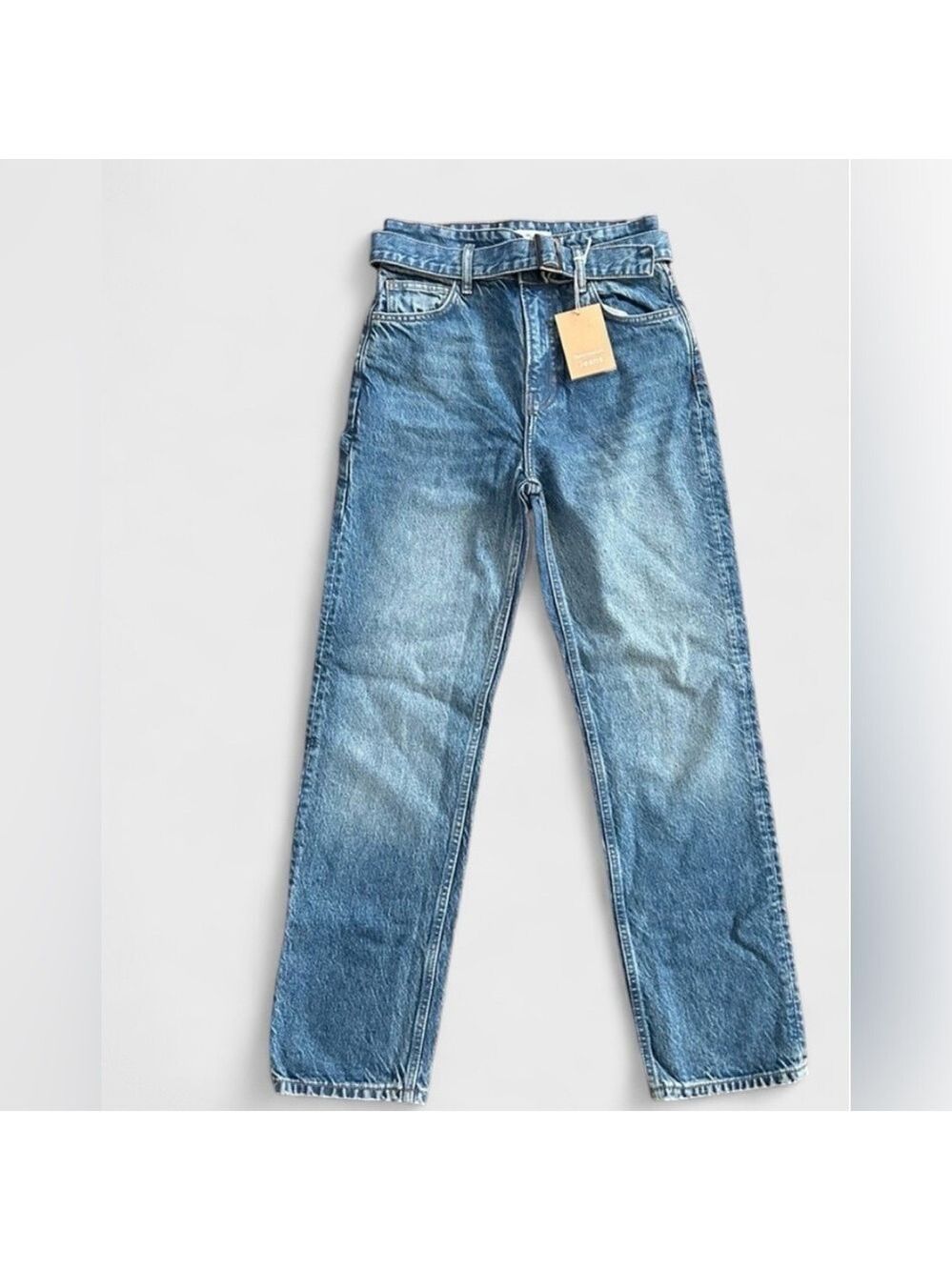 Reformation Cynthia Belted High Rise Straight Jeans size 26 NWT - Picture 6 of 13